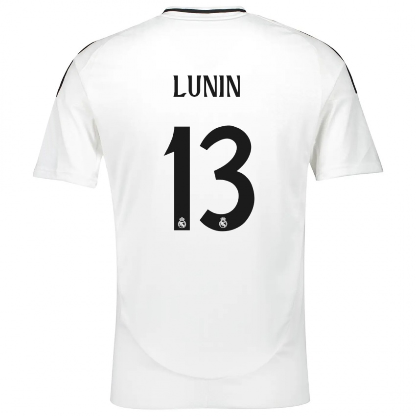 Criança Camisola Andriy Lunin #13 Branco Principal 2024/25 Camisa Brasil