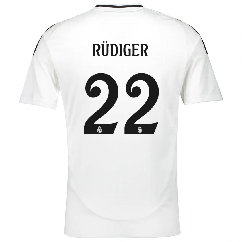 Criança Camisola Antonio Rudiger #22 Branco Principal 2024/25 Camisa Brasil