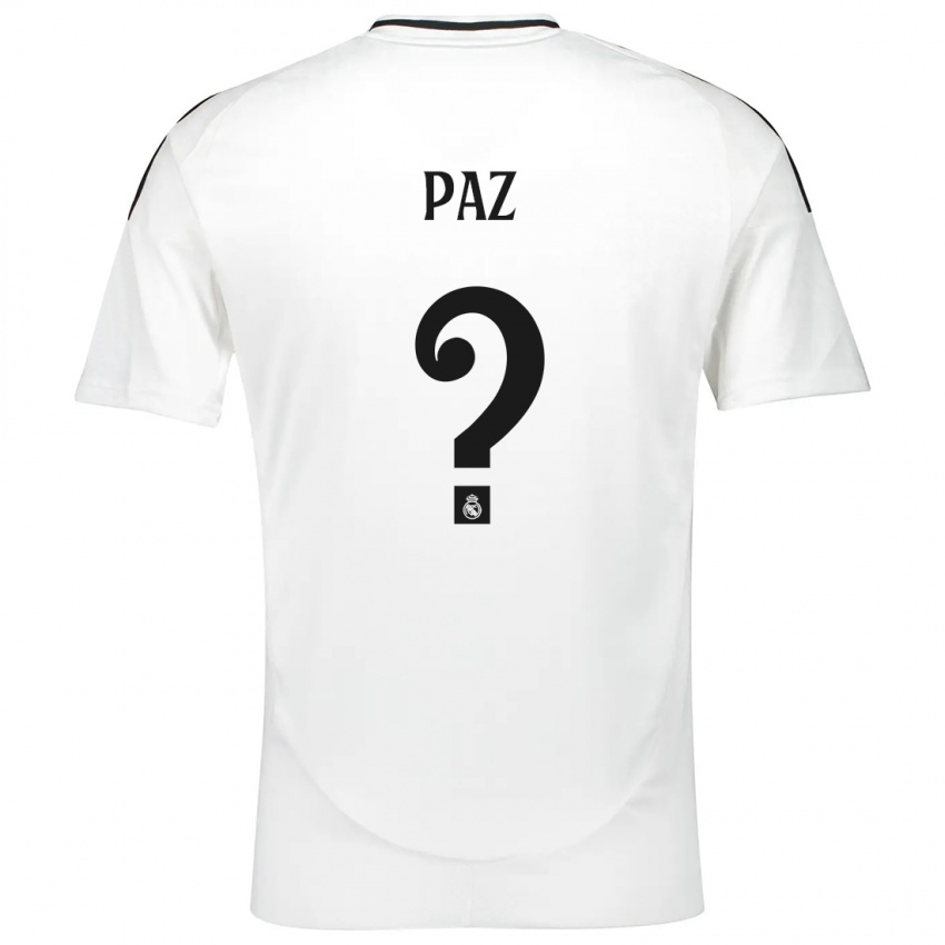 Criança Camisola Nico Paz #0 Branco Principal 2024/25 Camisa Brasil