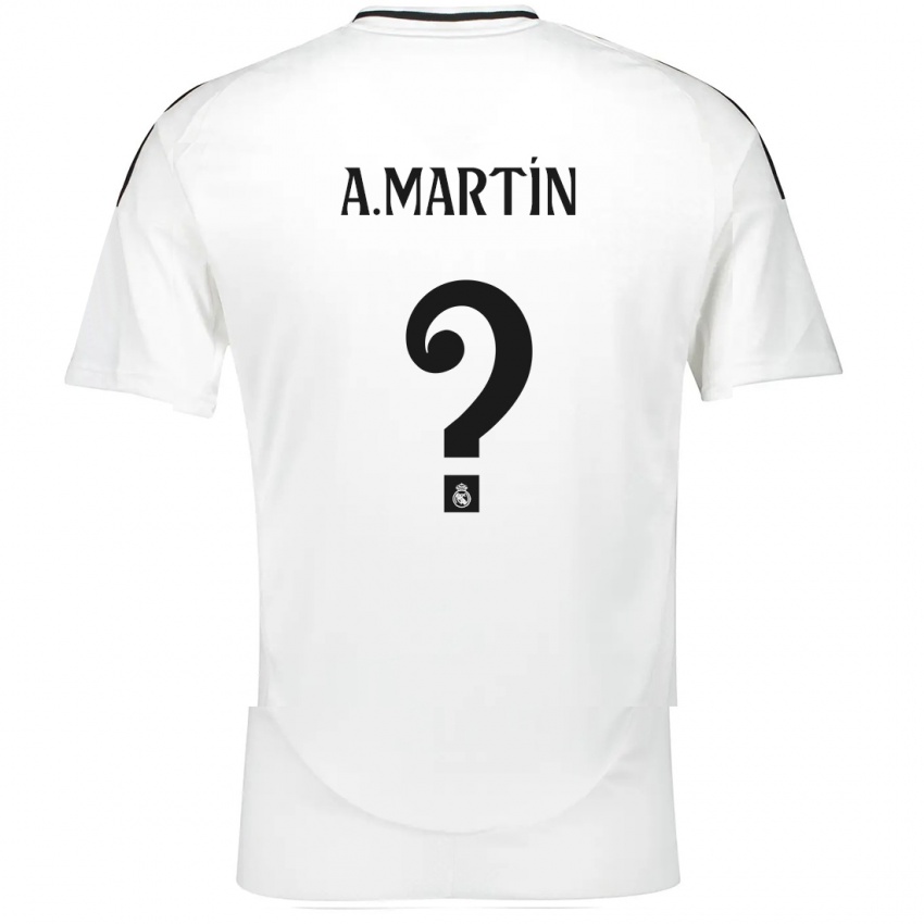 Criança Camisola Álex Martín #0 Branco Principal 2024/25 Camisa Brasil