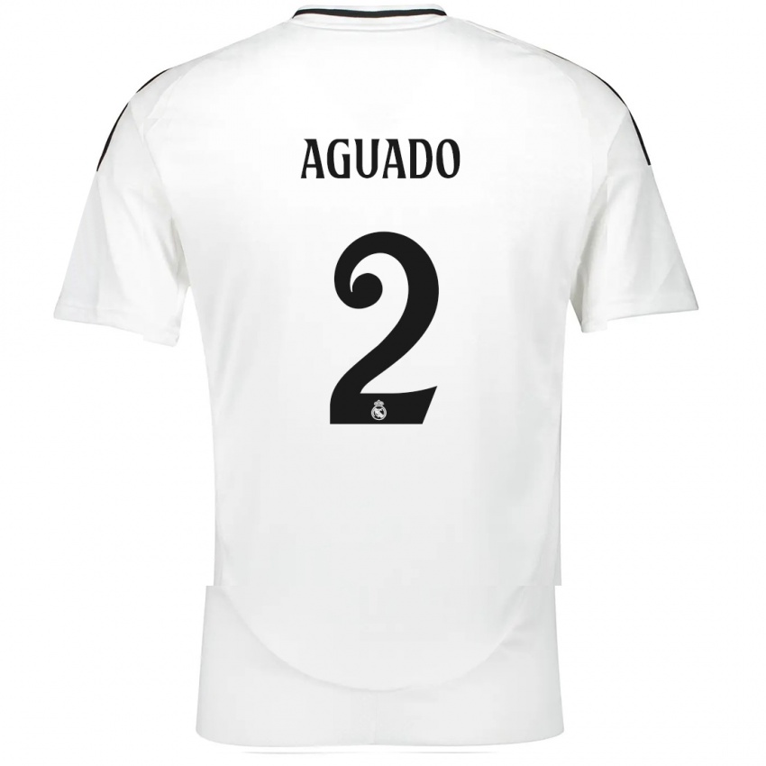 Criança Camisola Lorenzo Aguado #2 Branco Principal 2024/25 Camisa Brasil