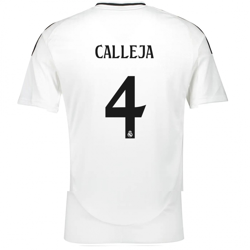 Criança Camisola Jaime Calleja #4 Branco Principal 2024/25 Camisa Brasil