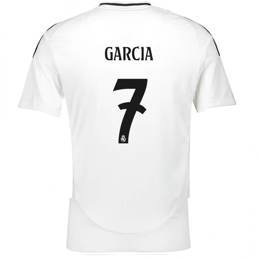 Criança Camisola Gonzalo Garcia #7 Branco Principal 2024/25 Camisa Brasil