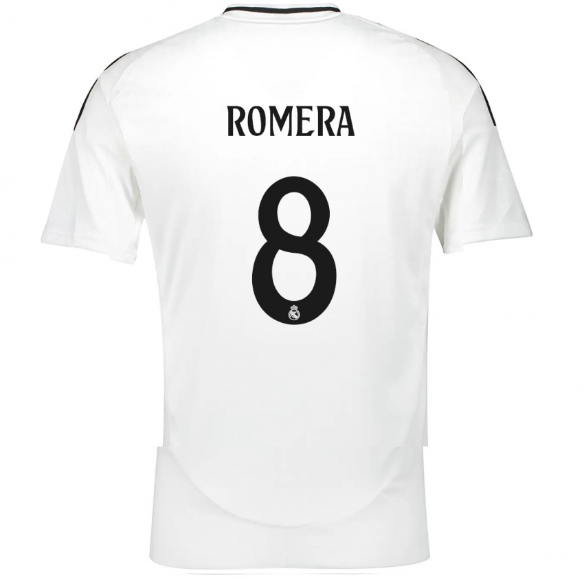 Criança Camisola Miguel Romera #8 Branco Principal 2024/25 Camisa Brasil