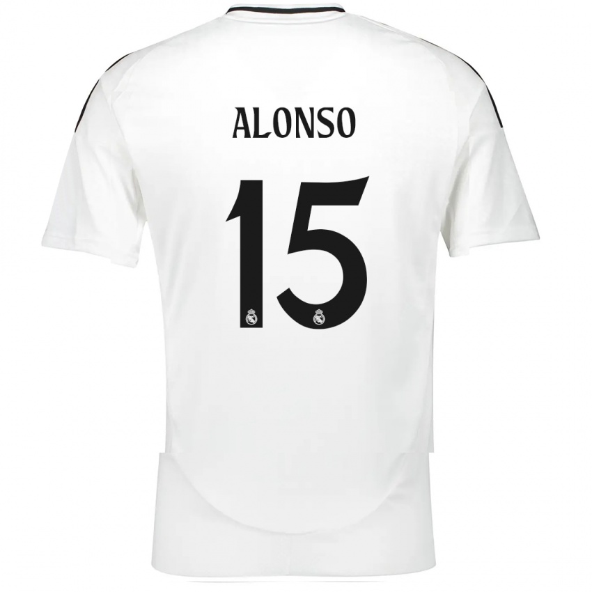 Criança Camisola Borja Alonso #15 Branco Principal 2024/25 Camisa Brasil