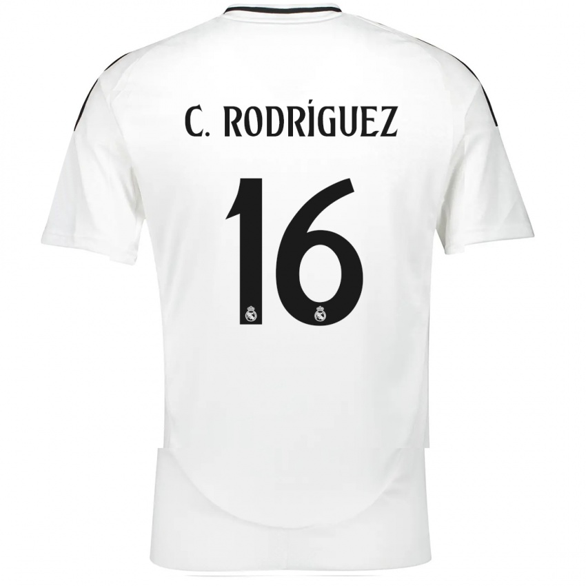 Criança Camisola Carlos Rodríguez #16 Branco Principal 2024/25 Camisa Brasil