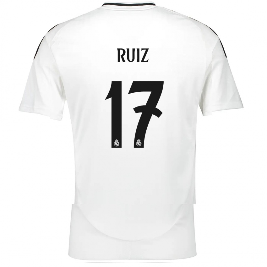 Criança Camisola David Ruiz #17 Branco Principal 2024/25 Camisa Brasil