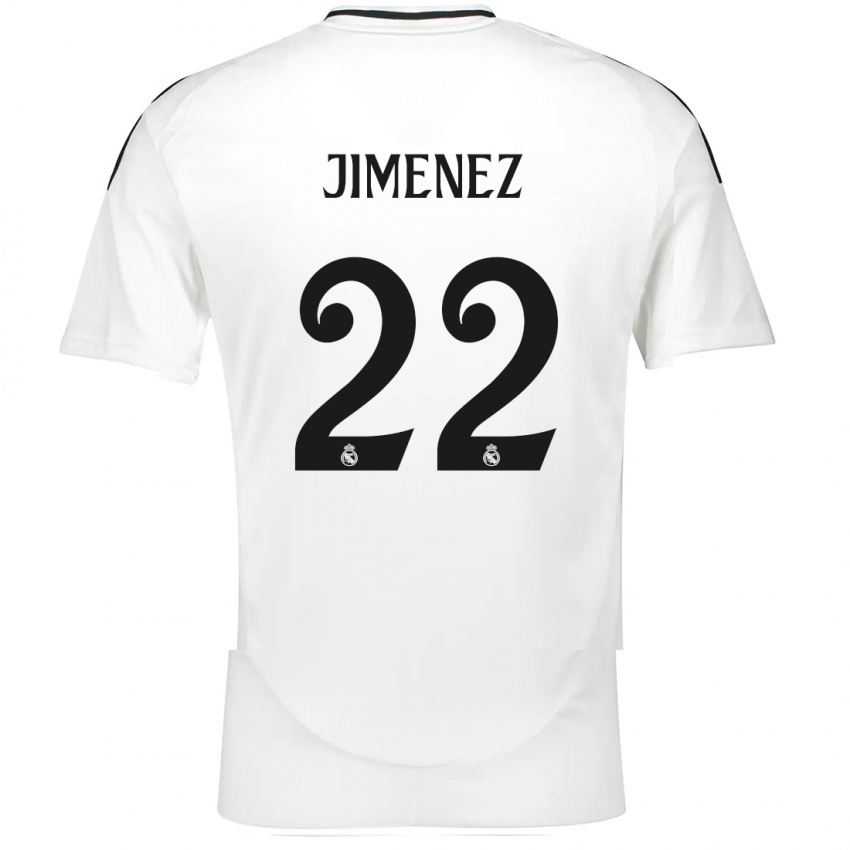 Criança Camisola David Jimenez #22 Branco Principal 2024/25 Camisa Brasil