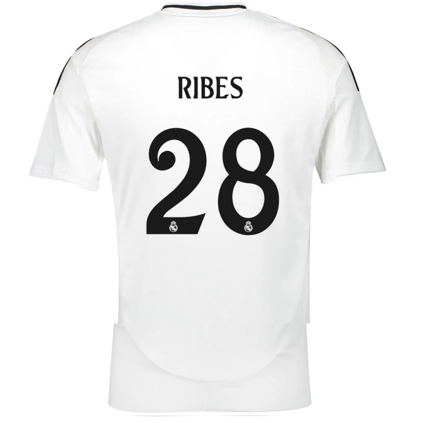 Criança Camisola Kike Ribes #28 Branco Principal 2024/25 Camisa Brasil