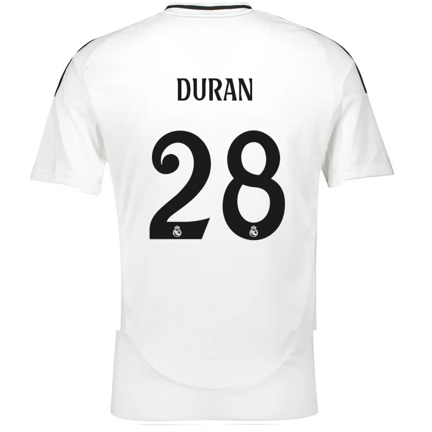 Criança Camisola Pol Duran #28 Branco Principal 2024/25 Camisa Brasil