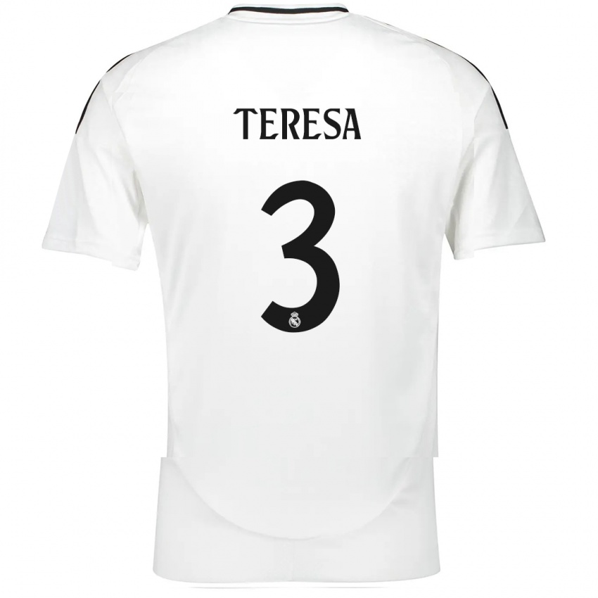 Criança Camisola Teresa Abelleira #3 Branco Principal 2024/25 Camisa Brasil