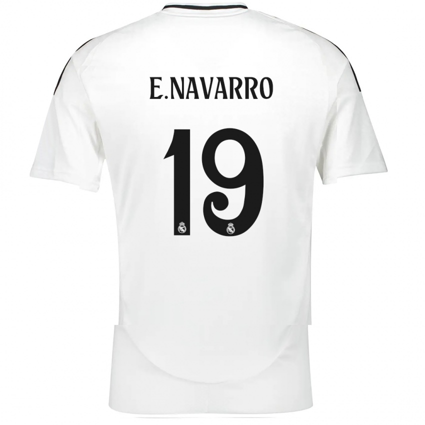 Criança Camisola Eva Navarro #19 Branco Principal 2024/25 Camisa Brasil