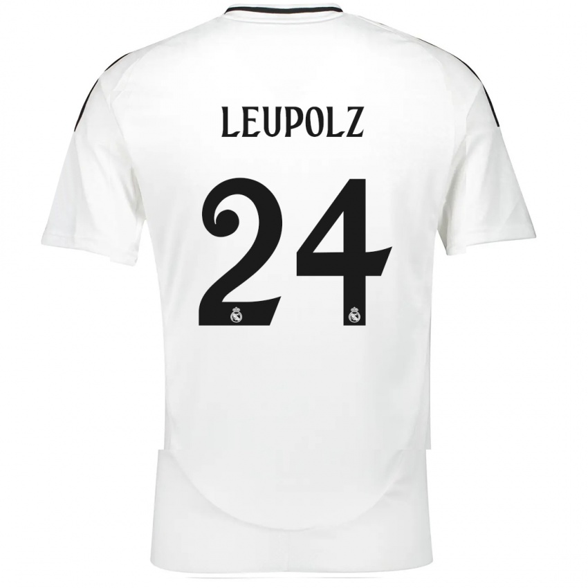 Criança Camisola Melanie Leupolz #24 Branco Principal 2024/25 Camisa Brasil