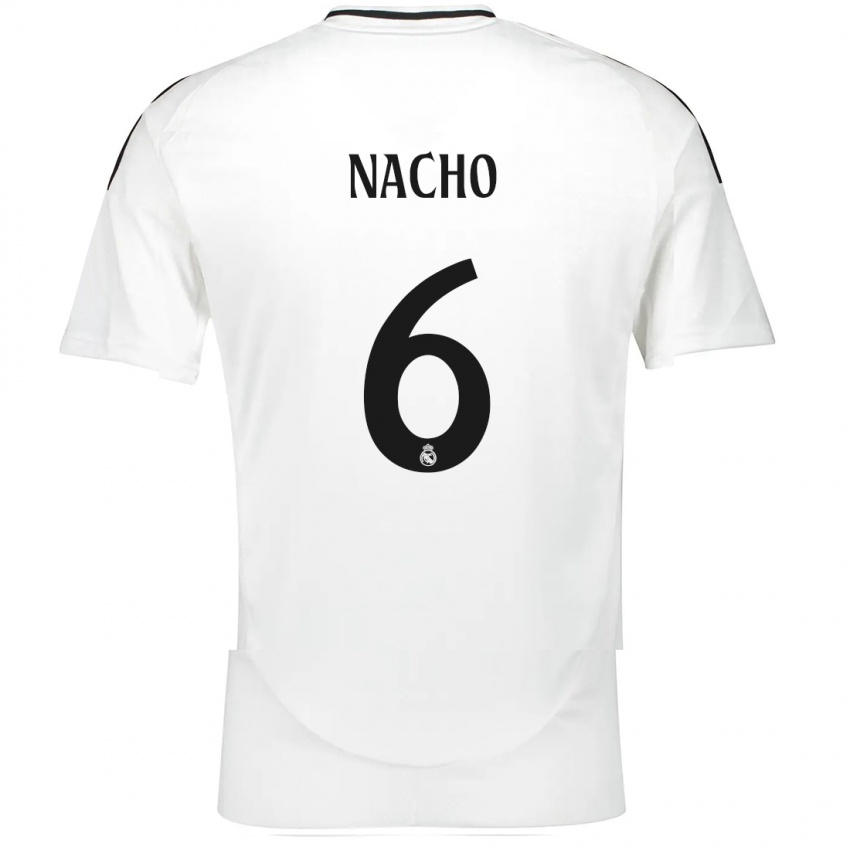 Criança Camisola Nacho Fernandez #6 Branco Principal 2024/25 Camisa Brasil