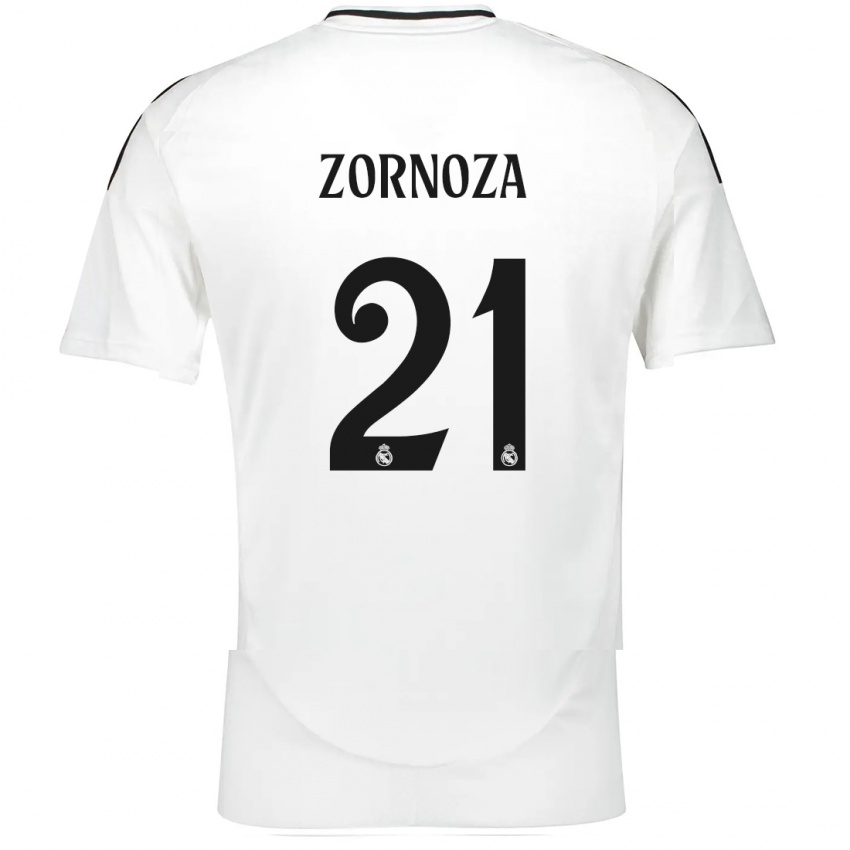 Criança Camisola Claudia Zornoza #21 Branco Principal 2024/25 Camisa Brasil