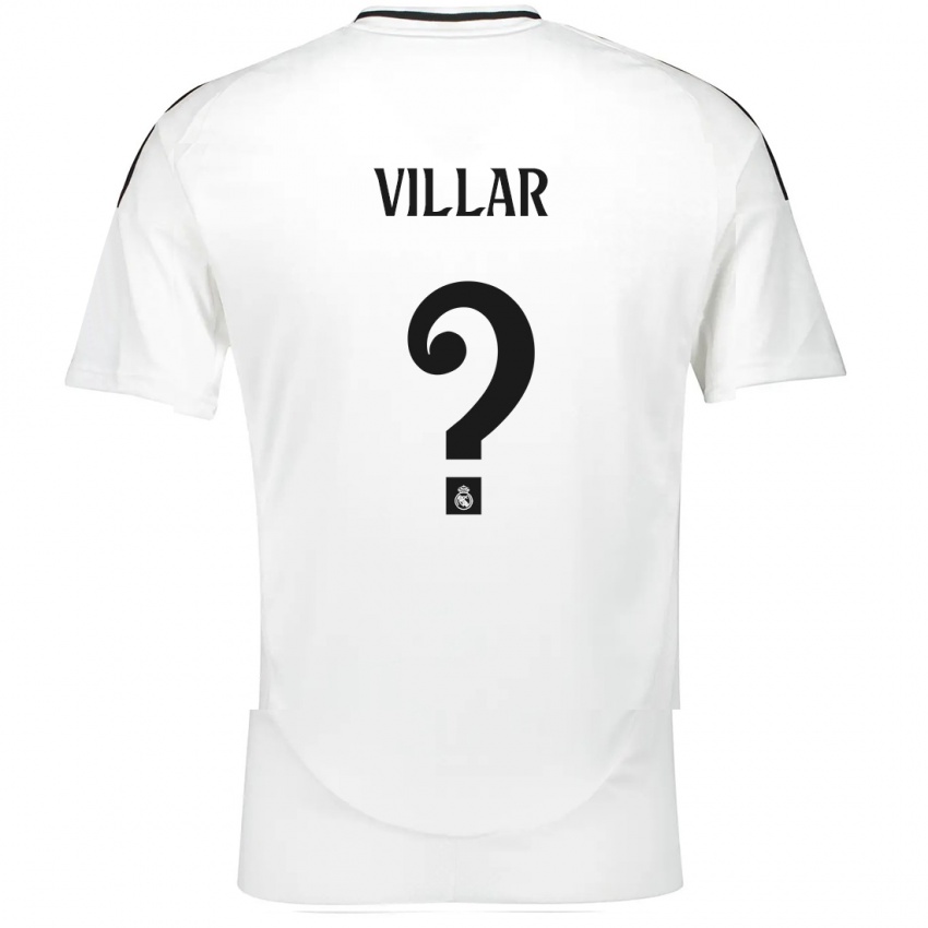 Criança Camisola Javi Villar #0 Branco Principal 2024/25 Camisa Brasil