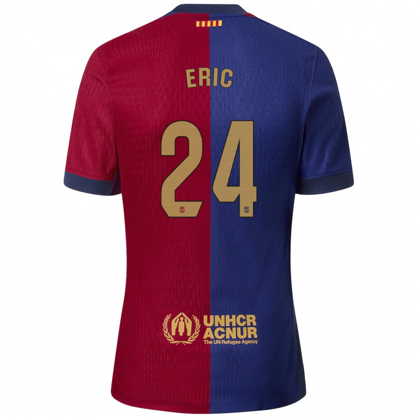 Criança Camisola Eric Garcia #24 Azul Vermelho Principal 2024/25 Camisa Brasil