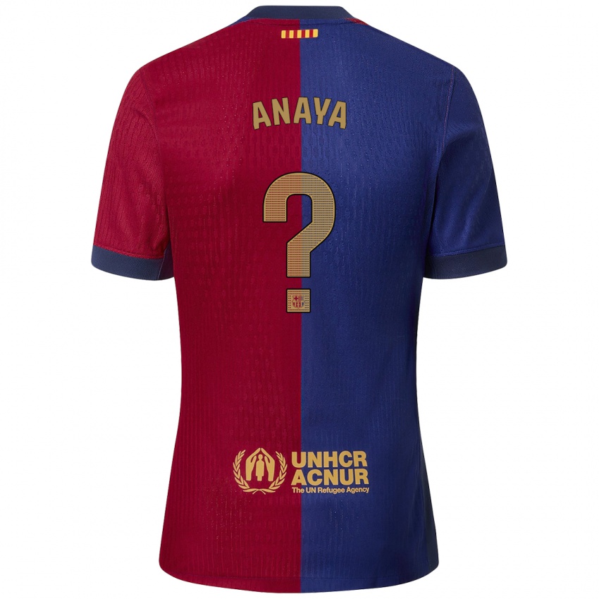 Criança Camisola Joan Anaya #0 Azul Vermelho Principal 2024/25 Camisa Brasil