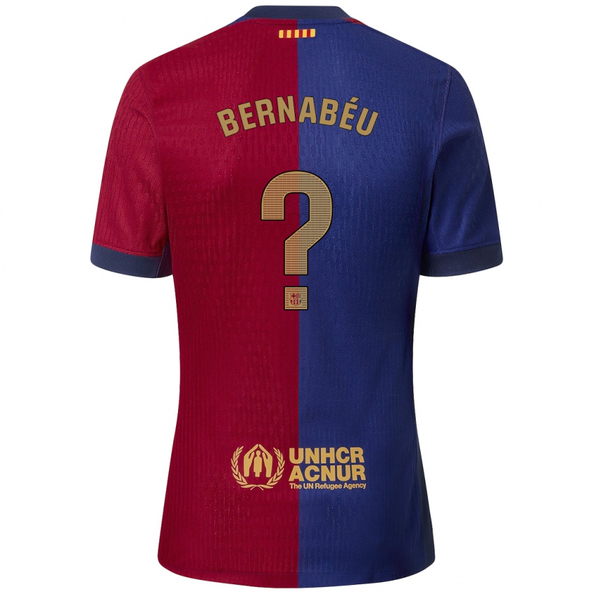 Criança Camisola Pol Bernabéu #0 Azul Vermelho Principal 2024/25 Camisa Brasil