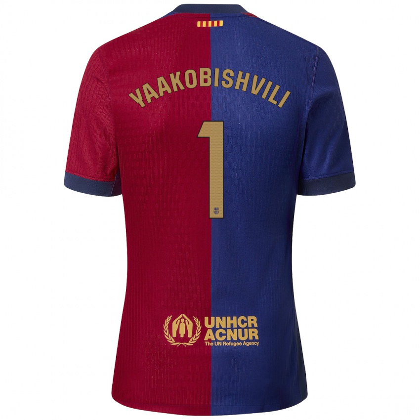 Criança Camisola Áron Yaakobishvili #1 Azul Vermelho Principal 2024/25 Camisa Brasil