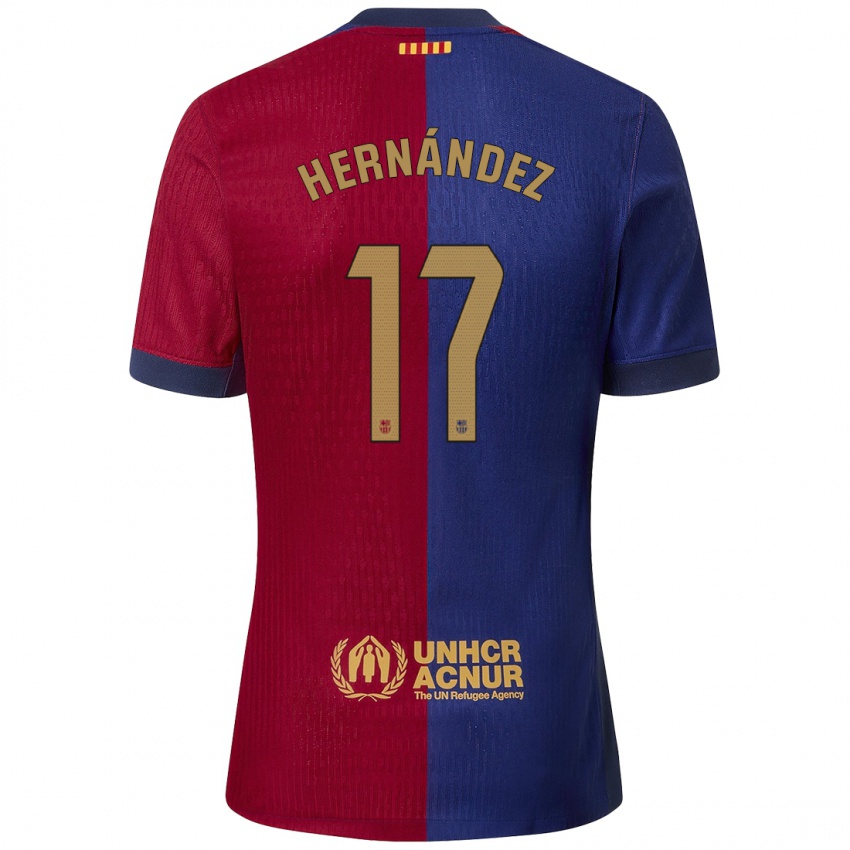 Criança Camisola Juan Hernández #17 Azul Vermelho Principal 2024/25 Camisa Brasil