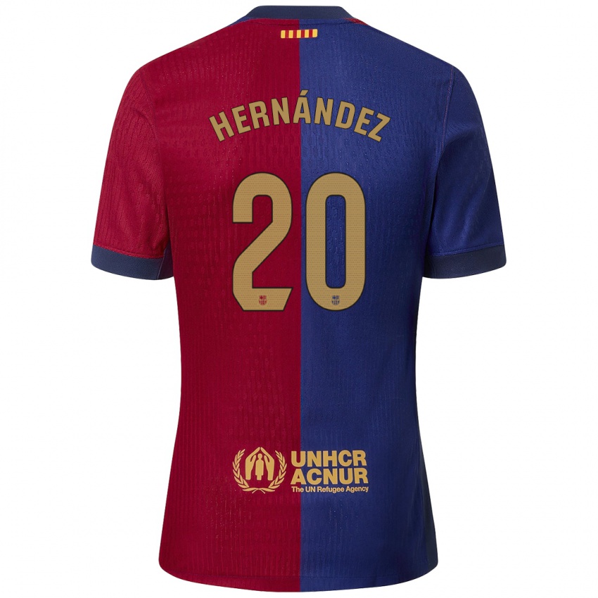 Criança Camisola Unai Hernández #20 Azul Vermelho Principal 2024/25 Camisa Brasil