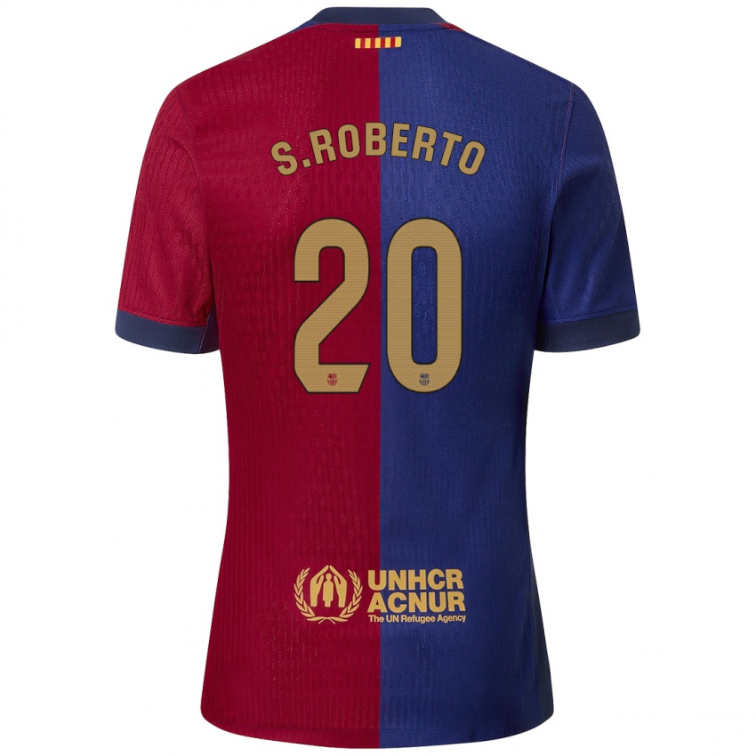 Criança Camisola Sergi Roberto #20 Azul Vermelho Principal 2024/25 Camisa Brasil