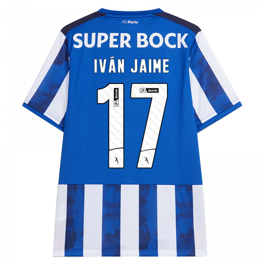 Criança Camisola Iván Jaime #17 Azul Azul Principal 2024/25 Camisa Brasil