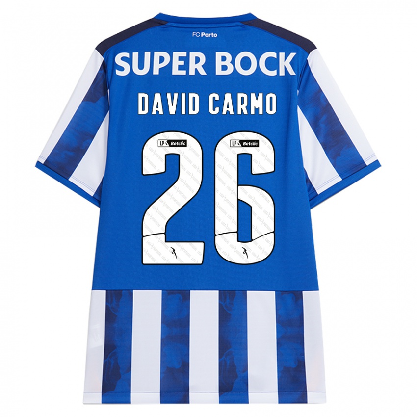 Criança Camisola David Carmo #26 Azul Azul Principal 2024/25 Camisa Brasil