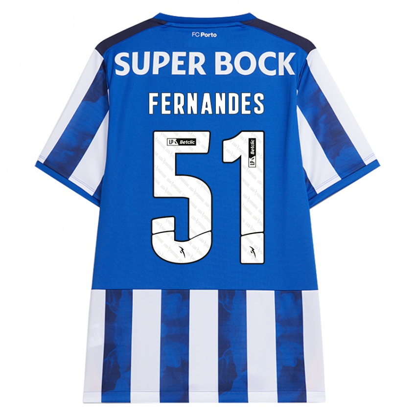 Criança Camisola Diogo Fernandes #51 Azul Azul Principal 2024/25 Camisa Brasil