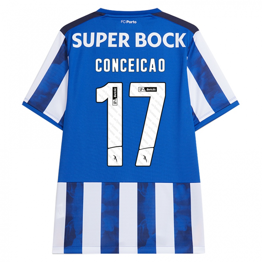 Criança Camisola Rodrigo Conceicao #17 Azul Azul Principal 2024/25 Camisa Brasil