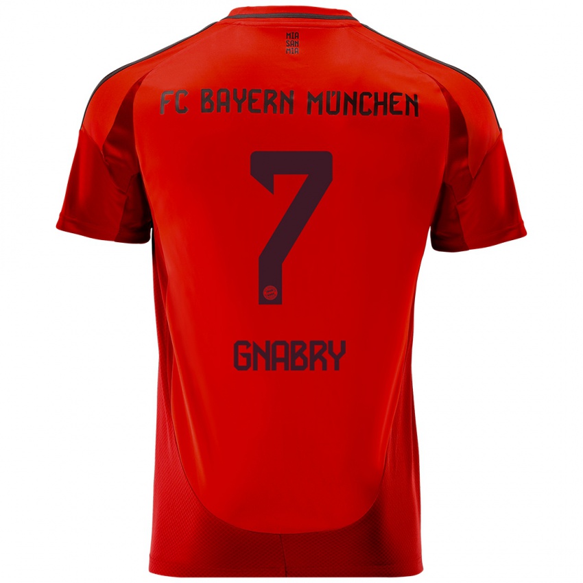 Criança Camisola Serge Gnabry #7 Vermelho Principal 2024/25 Camisa Brasil