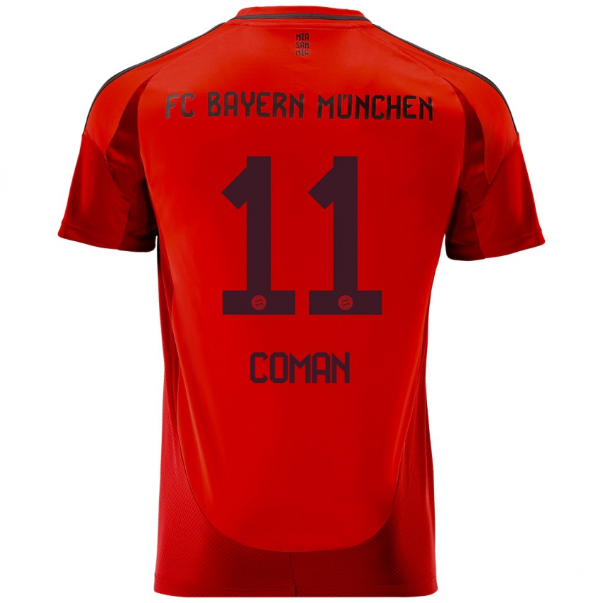 Criança Camisola Kingsley Coman #11 Vermelho Principal 2024/25 Camisa Brasil