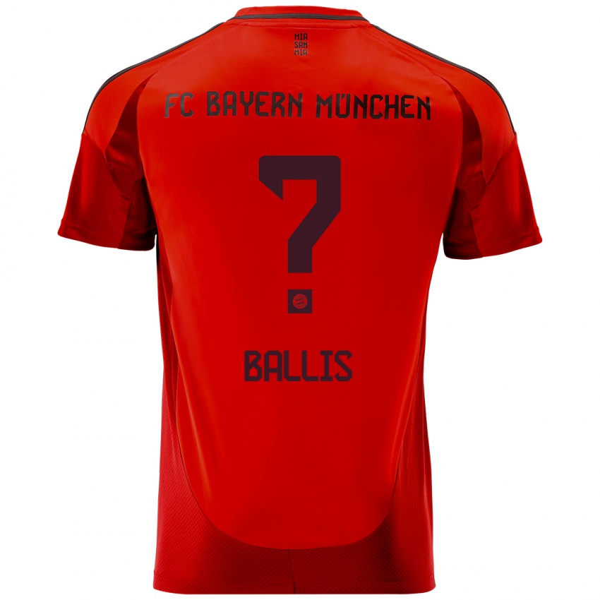 Criança Camisola Benjamin Ballis #0 Vermelho Principal 2024/25 Camisa Brasil