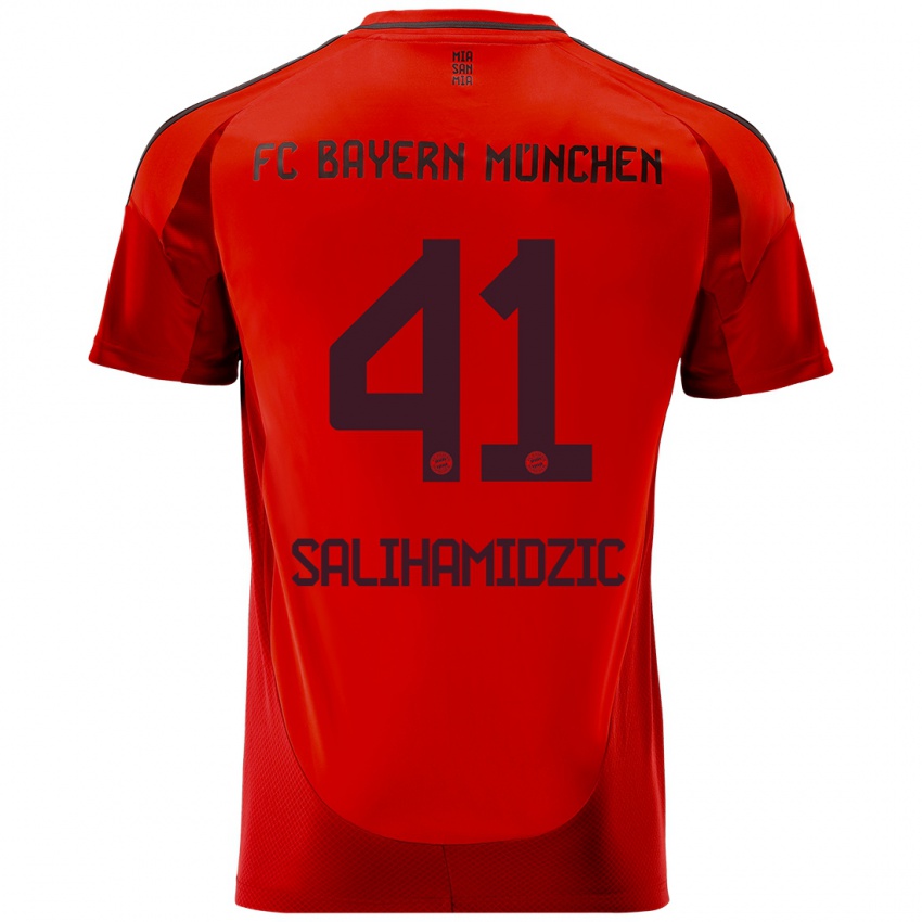 Criança Camisola Nick Salihamidzic #41 Vermelho Principal 2024/25 Camisa Brasil