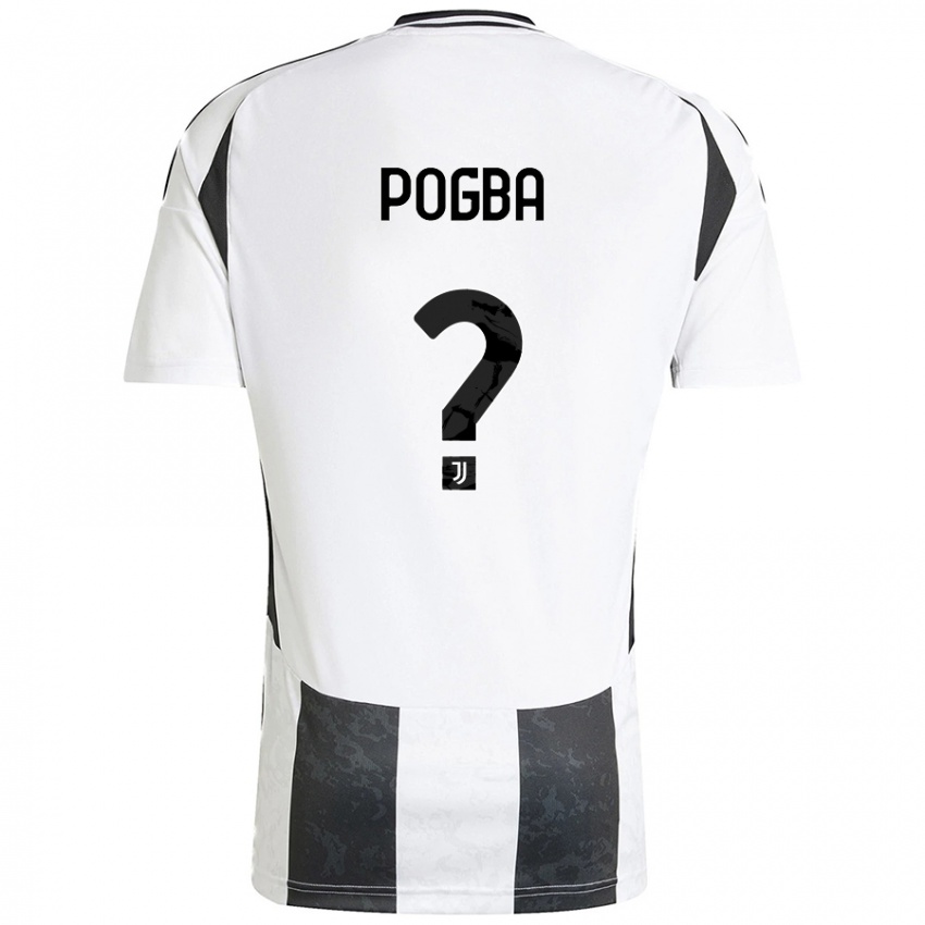 Criança Camisola Paul Pogba #0 Preto Branco Principal 2024/25 Camisa Brasil