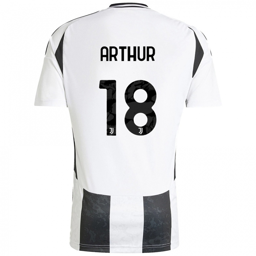 Criança Camisola Arthur Melo #18 Preto Branco Principal 2024/25 Camisa Brasil