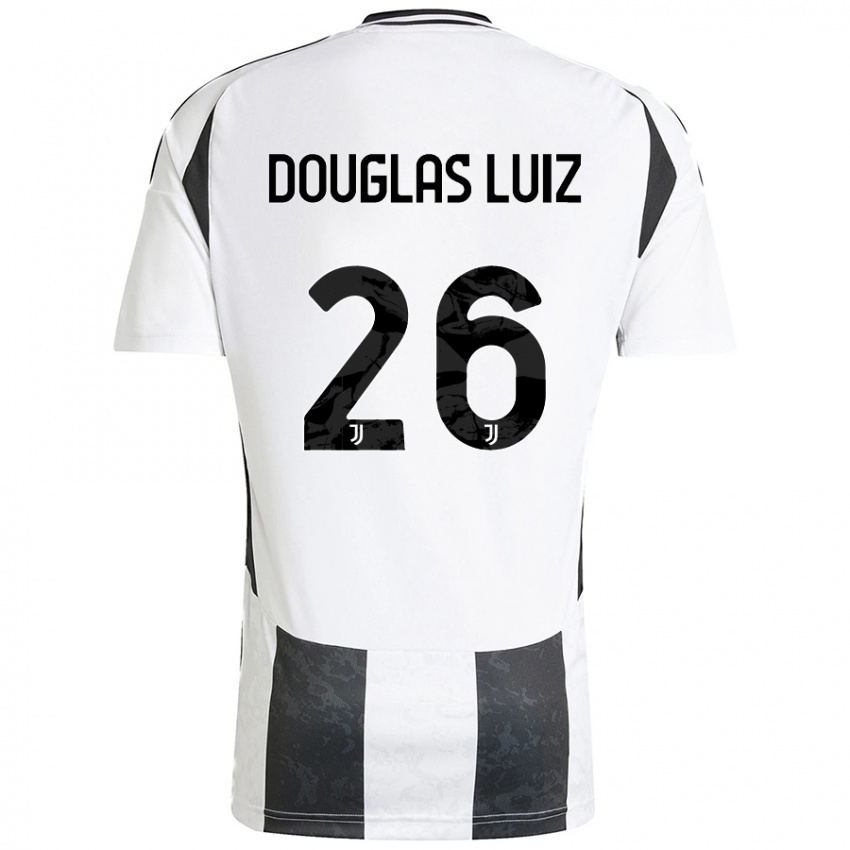 Criança Camisola Douglas Luiz #26 Preto Branco Principal 2024/25 Camisa Brasil