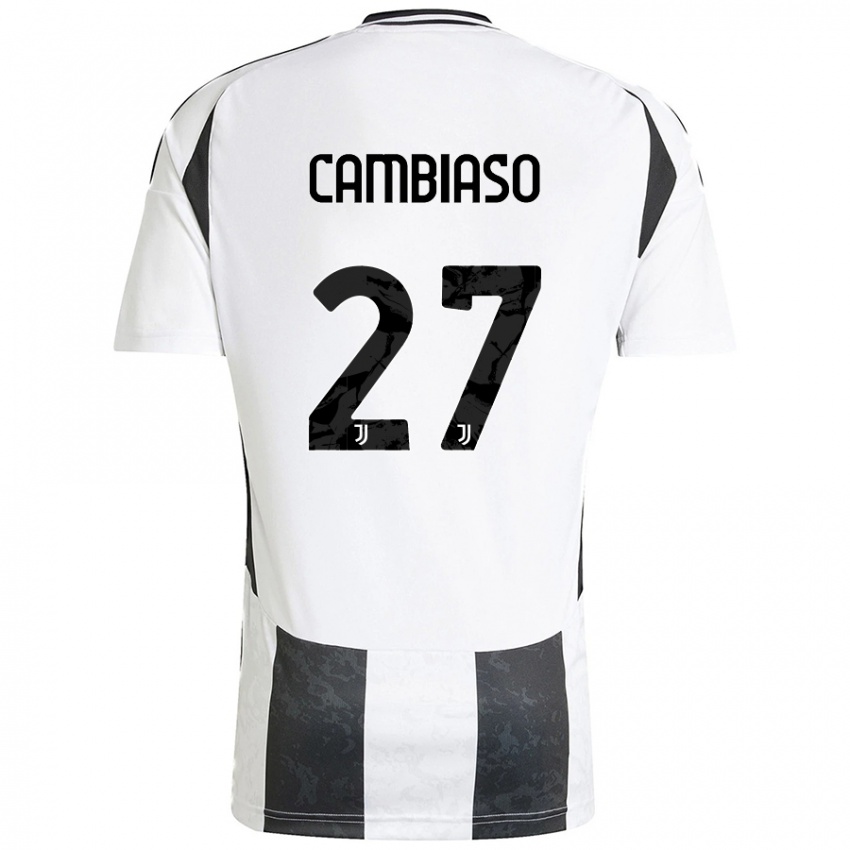 Criança Camisola Andrea Cambiaso #27 Preto Branco Principal 2024/25 Camisa Brasil