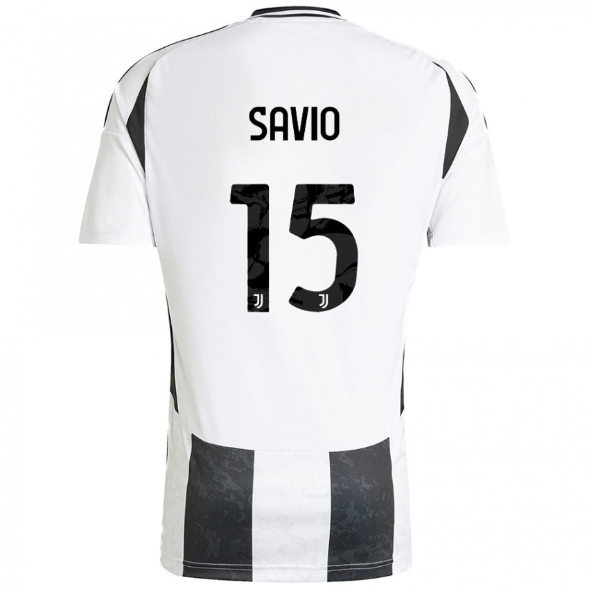 Criança Camisola Federico Savio #15 Preto Branco Principal 2024/25 Camisa Brasil