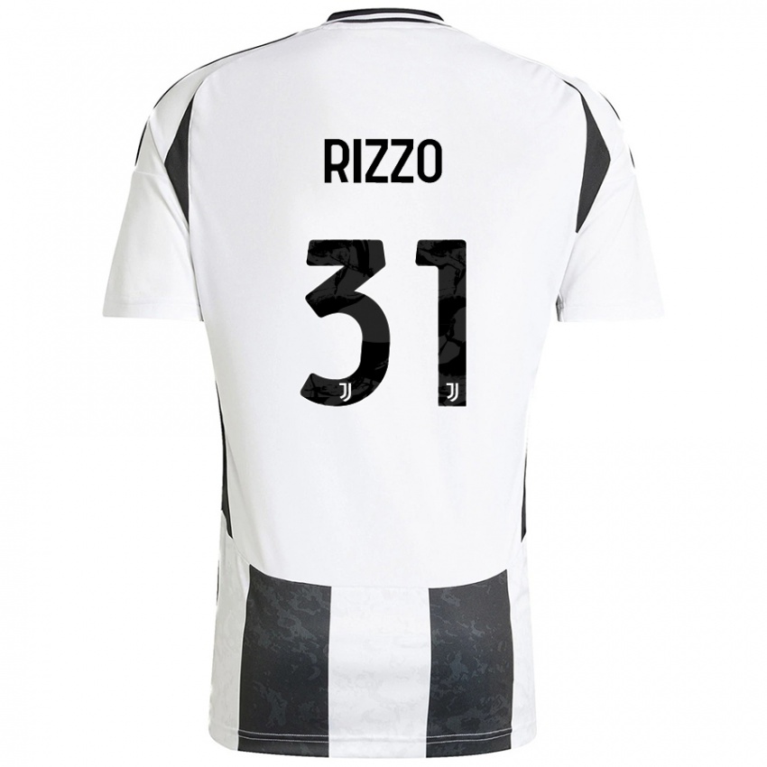 Criança Camisola Niccolò Rizzo #31 Preto Branco Principal 2024/25 Camisa Brasil