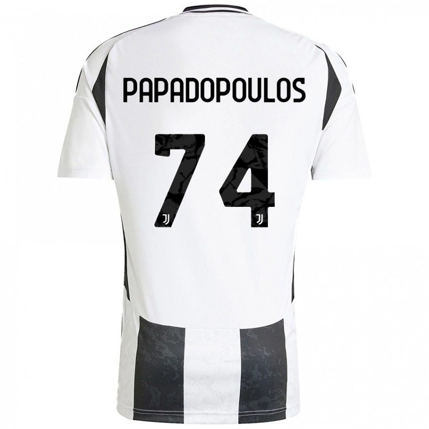 Criança Camisola Christos Papadopoulos #74 Preto Branco Principal 2024/25 Camisa Brasil