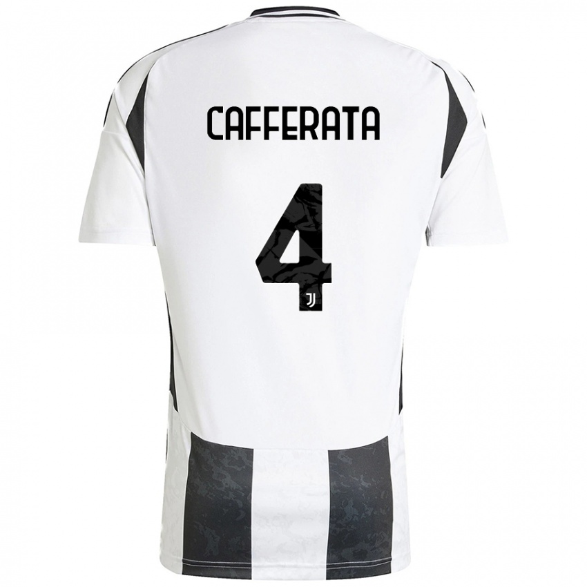 Criança Camisola Federica Cafferata #4 Preto Branco Principal 2024/25 Camisa Brasil