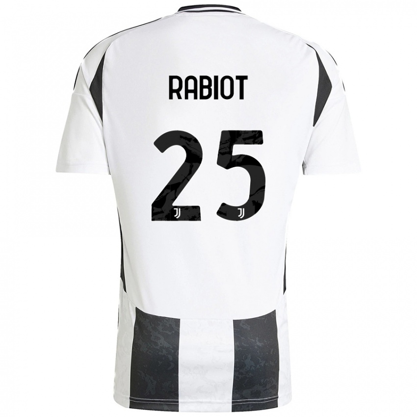 Criança Camisola Adrien Rabiot #25 Preto Branco Principal 2024/25 Camisa Brasil