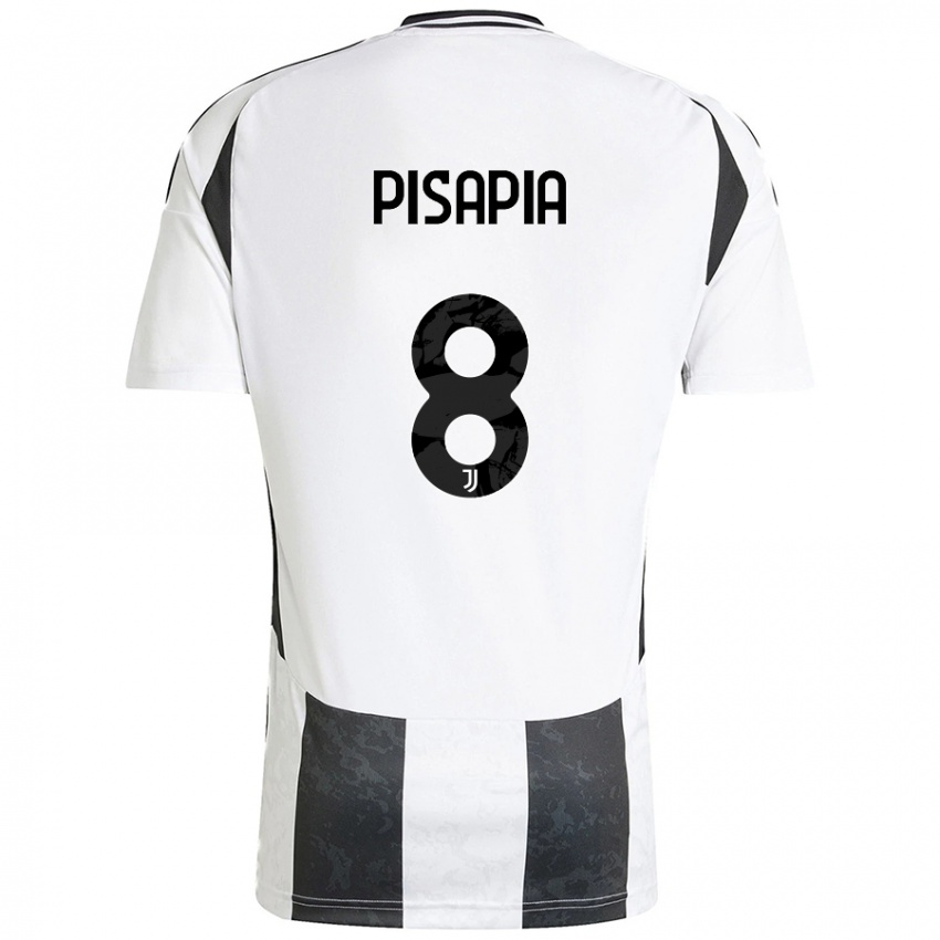 Criança Camisola Luciano Pisapia #8 Preto Branco Principal 2024/25 Camisa Brasil