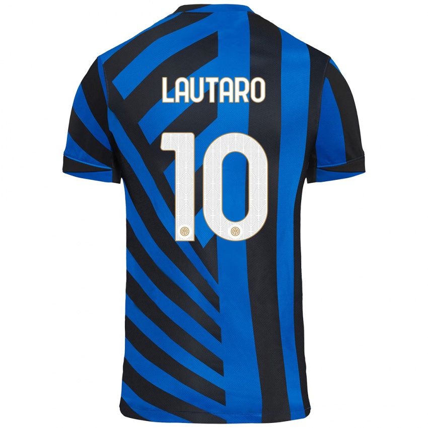 Criança Camisola Lautaro Martinez #10 Azul Preto Principal 2024/25 Camisa Brasil