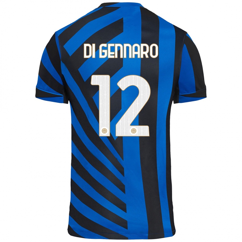 Criança Camisola Raffaele Di Gennaro #12 Azul Preto Principal 2024/25 Camisa Brasil