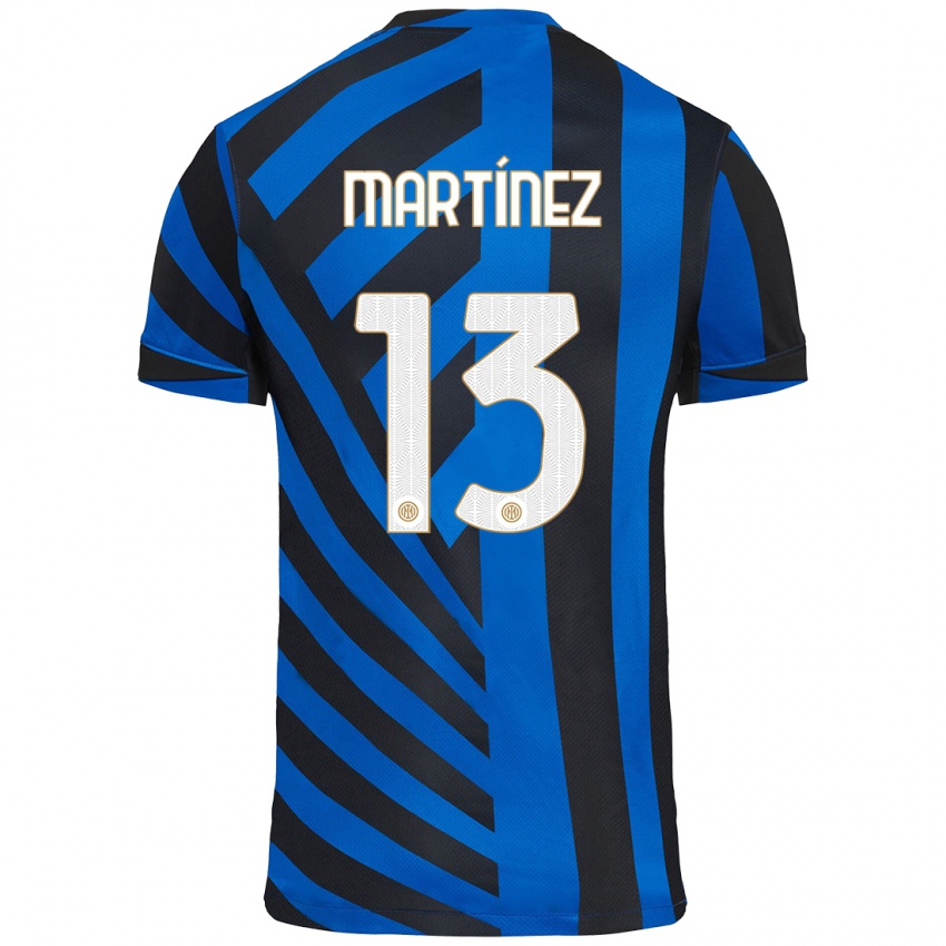 Criança Camisola Josep Martínez #13 Azul Preto Principal 2024/25 Camisa Brasil