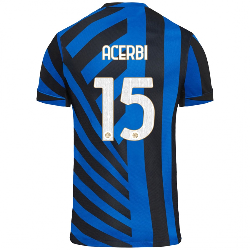 Criança Camisola Francesco Acerbi #15 Azul Preto Principal 2024/25 Camisa Brasil