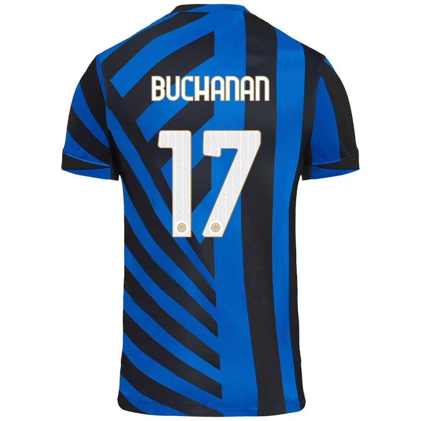 Criança Camisola Tajon Buchanan #17 Azul Preto Principal 2024/25 Camisa Brasil